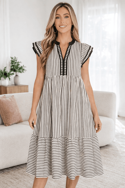 Skye Contrast Trim Midi Dress