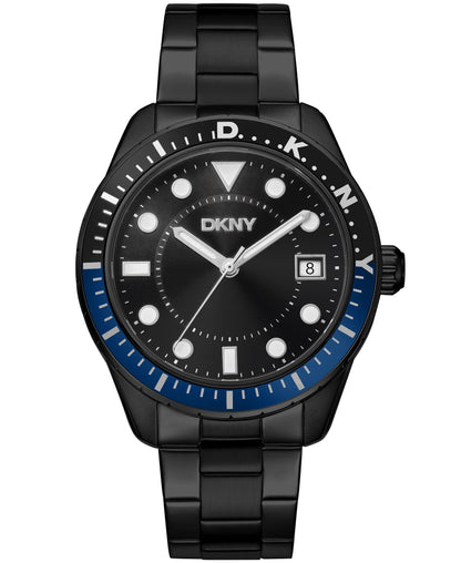 Dkny Men Watch, Black Color Case, Black Dial, Black Color Metal Bracelet, 3 Hands Date, 10 Atm-3