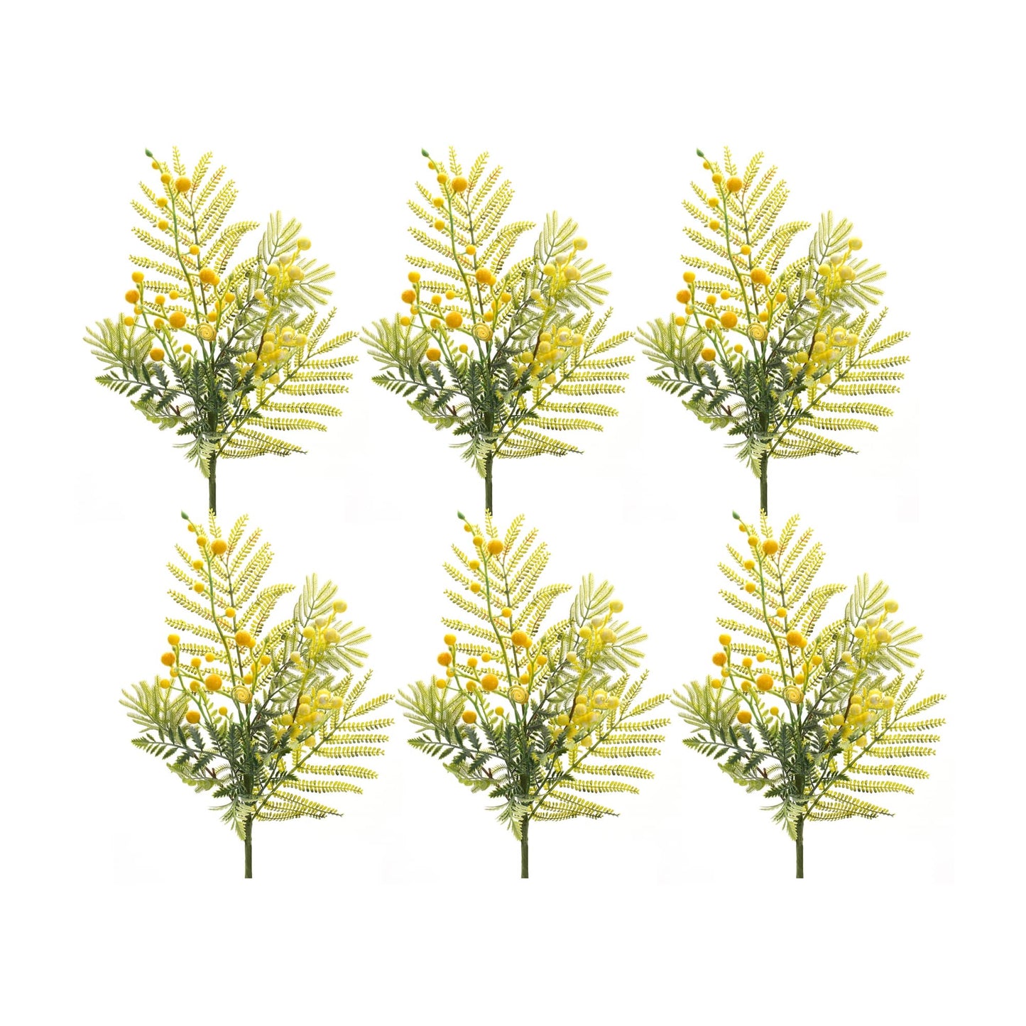 Melrose International Mimosa Leaf Berry Spray (Set of 6)