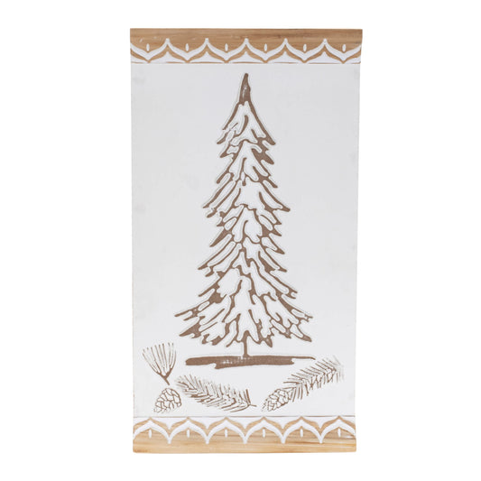 Melrose International Carved Wood Pine Tree Wall Art 19"H