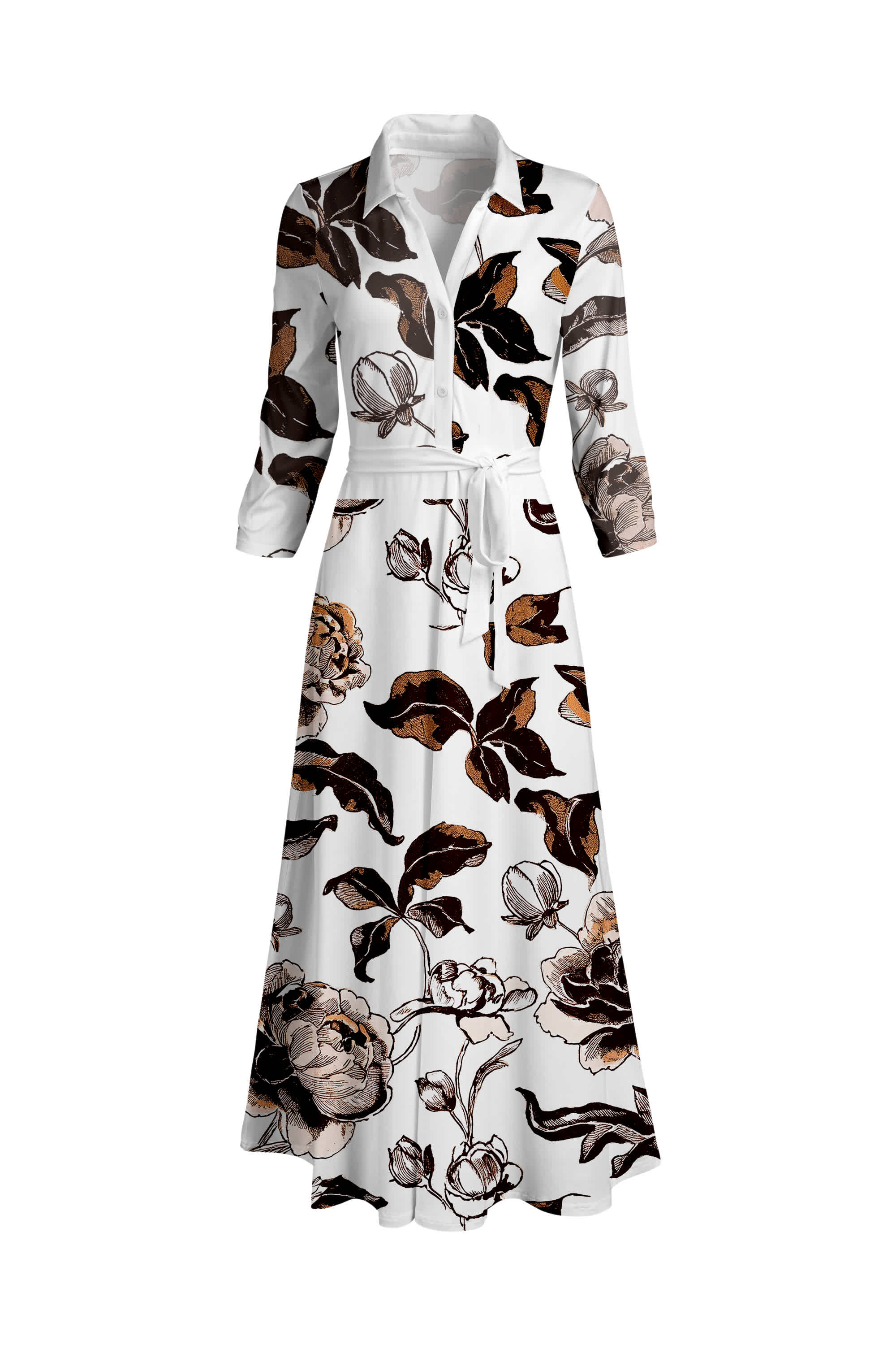 Lily by Firmiana Women’s 3/4 Sleeve Wrap Maxi Dress Women’s Apparel White Pink Floral Print main image 0