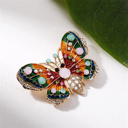 Goldtone Cubic Zirconia Butterfly Brooch