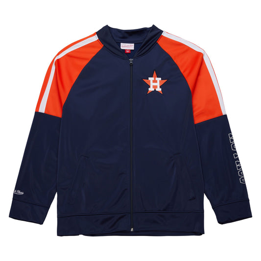 Mitchell & Ness Men's MLB Color Blocked Track Jacket Vintage Logo Astros