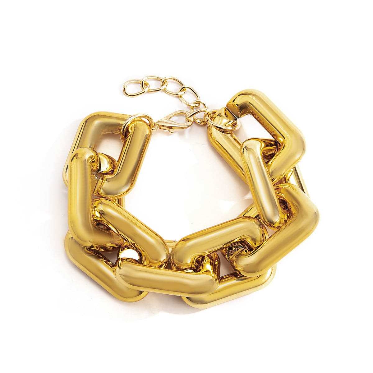 Goldtone Rectangle Chain Bracelet