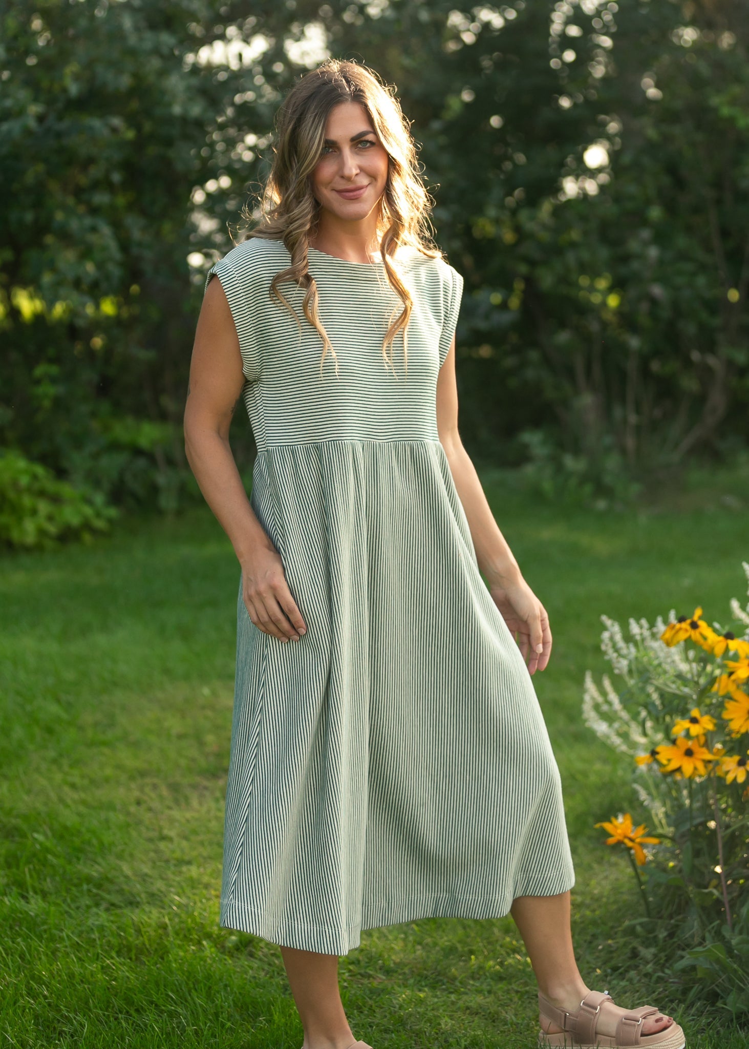 spring a line midi dress Floral A-Line Cream Midi Cottagecore Corset Dress Cream White Floral / Large
