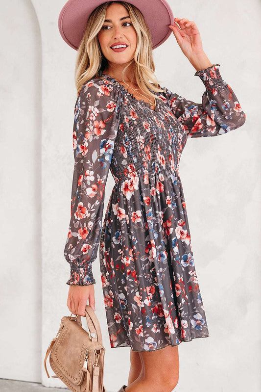 Evajena Long Sleeve Mini Dress - Brown / L - 12/14