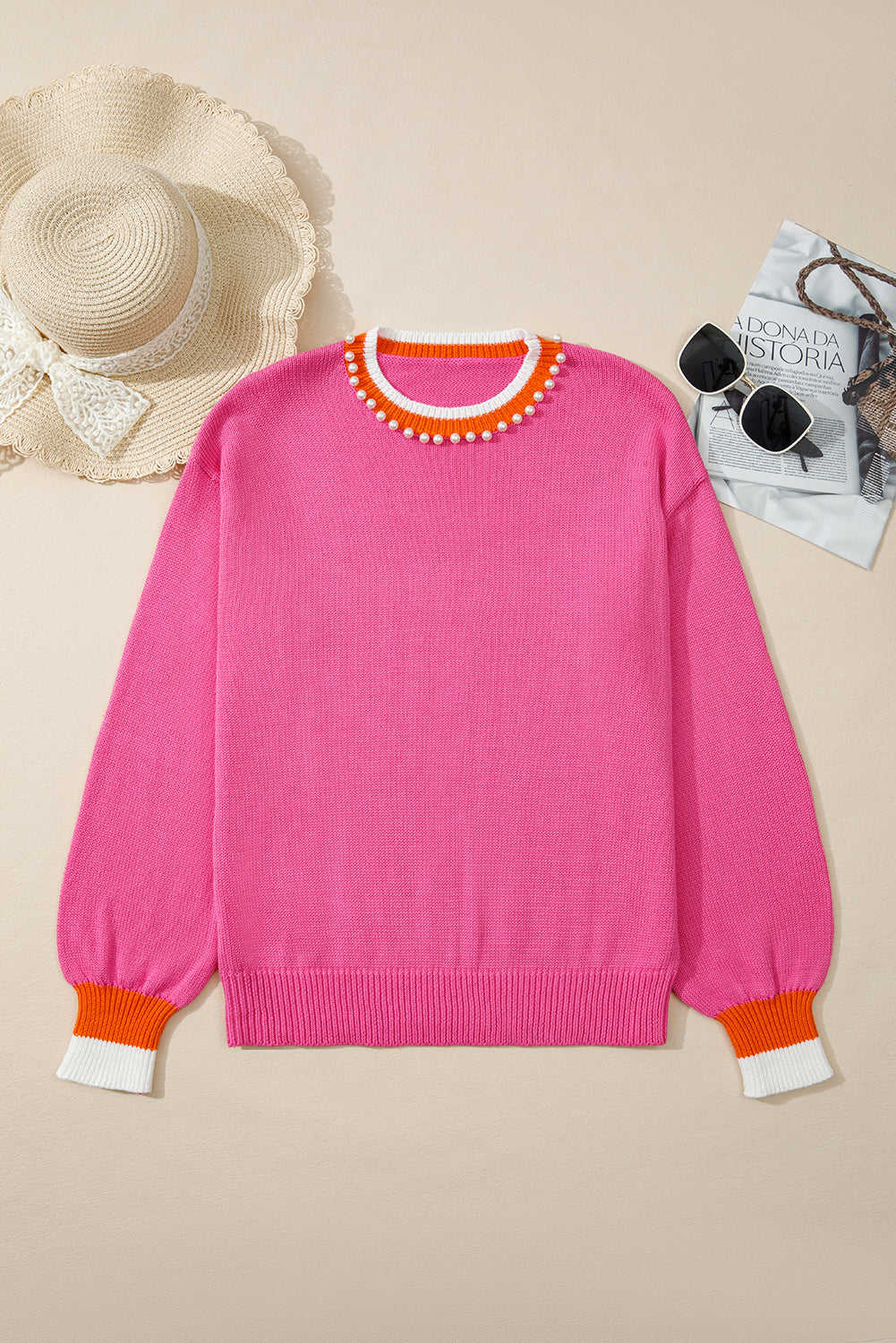 Anahi Drop Shoulder Knit Sweater - Sachet Pink / L - 12/14
