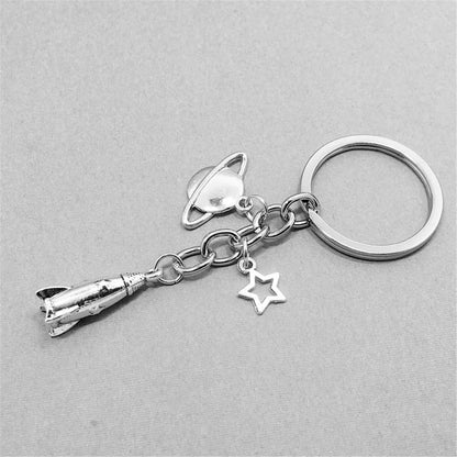 Silvertone Rocket Key Chain