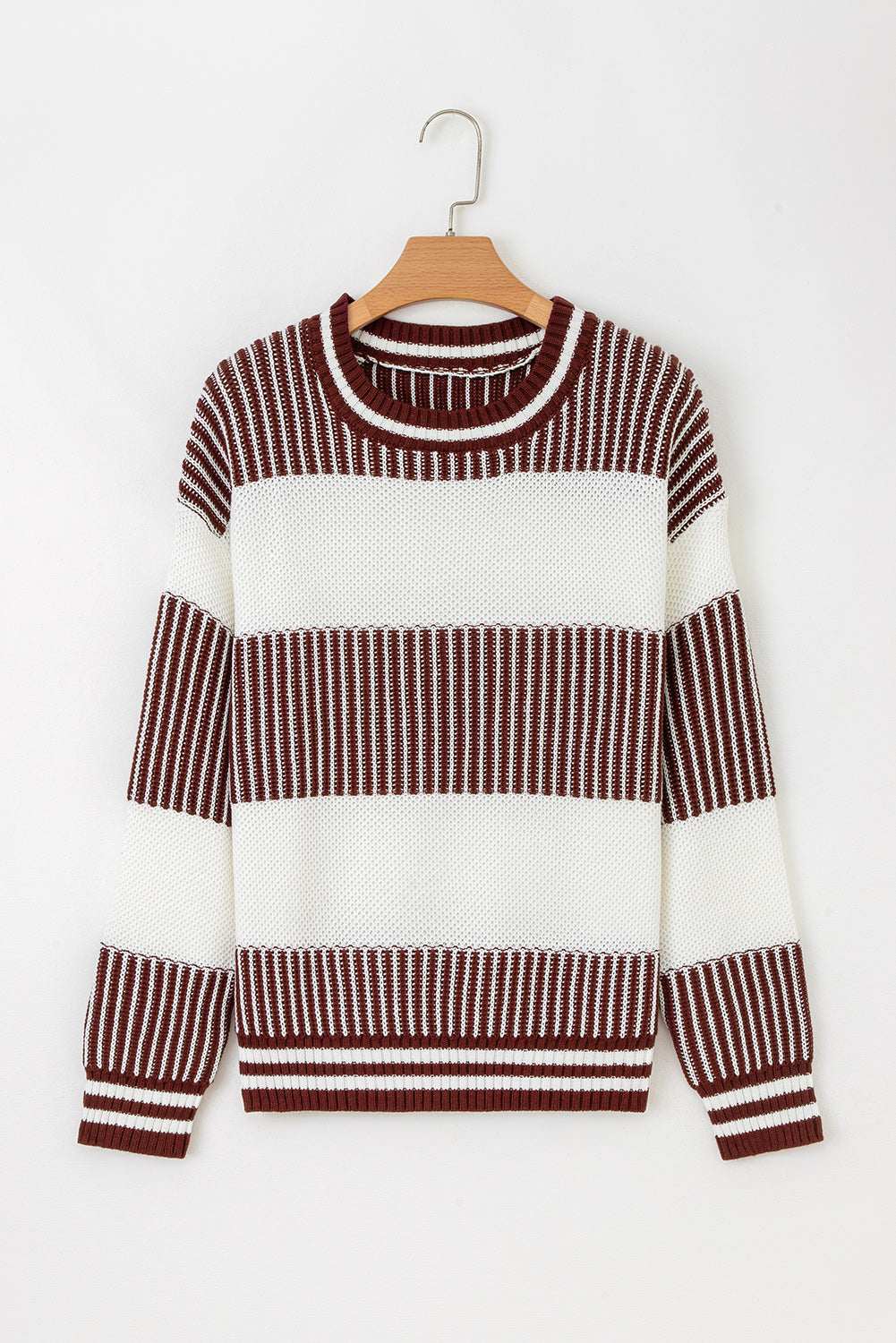 Haley Drop Shoulder Loose Sweater - Khaki / L - 12/14