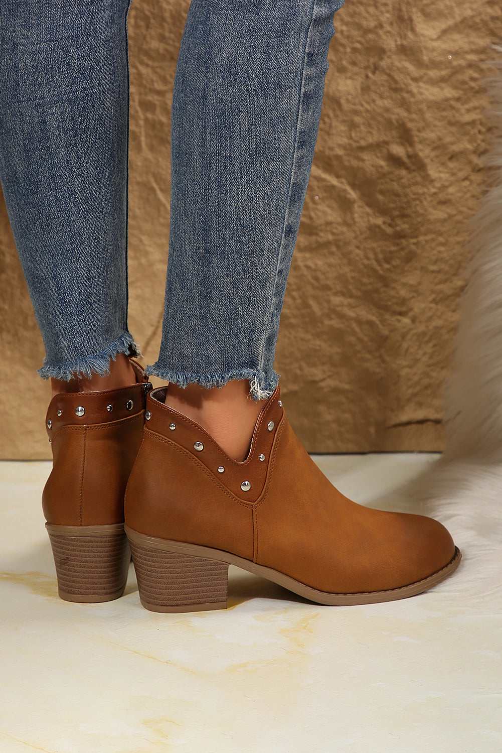 Threaded Pear Melody Studded Ankle Boots