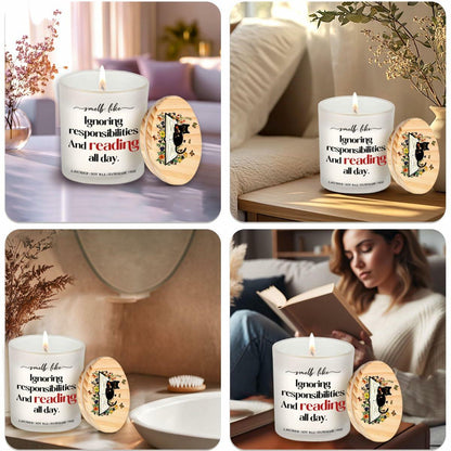 Lavender Scented Candle 9Oz Book Lovers Gift Reading Accessory Soy Wax