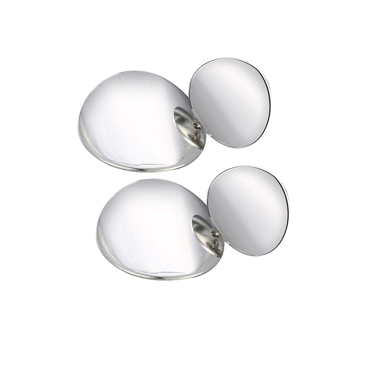 Silvertone Dual Circle Drop Earrings