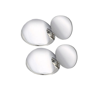 Silvertone Dual Circle Drop Earrings