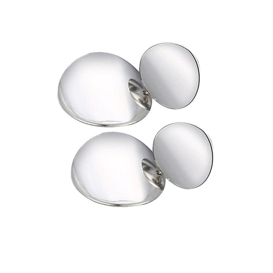 Silvertone Dual Circle Drop Earrings
