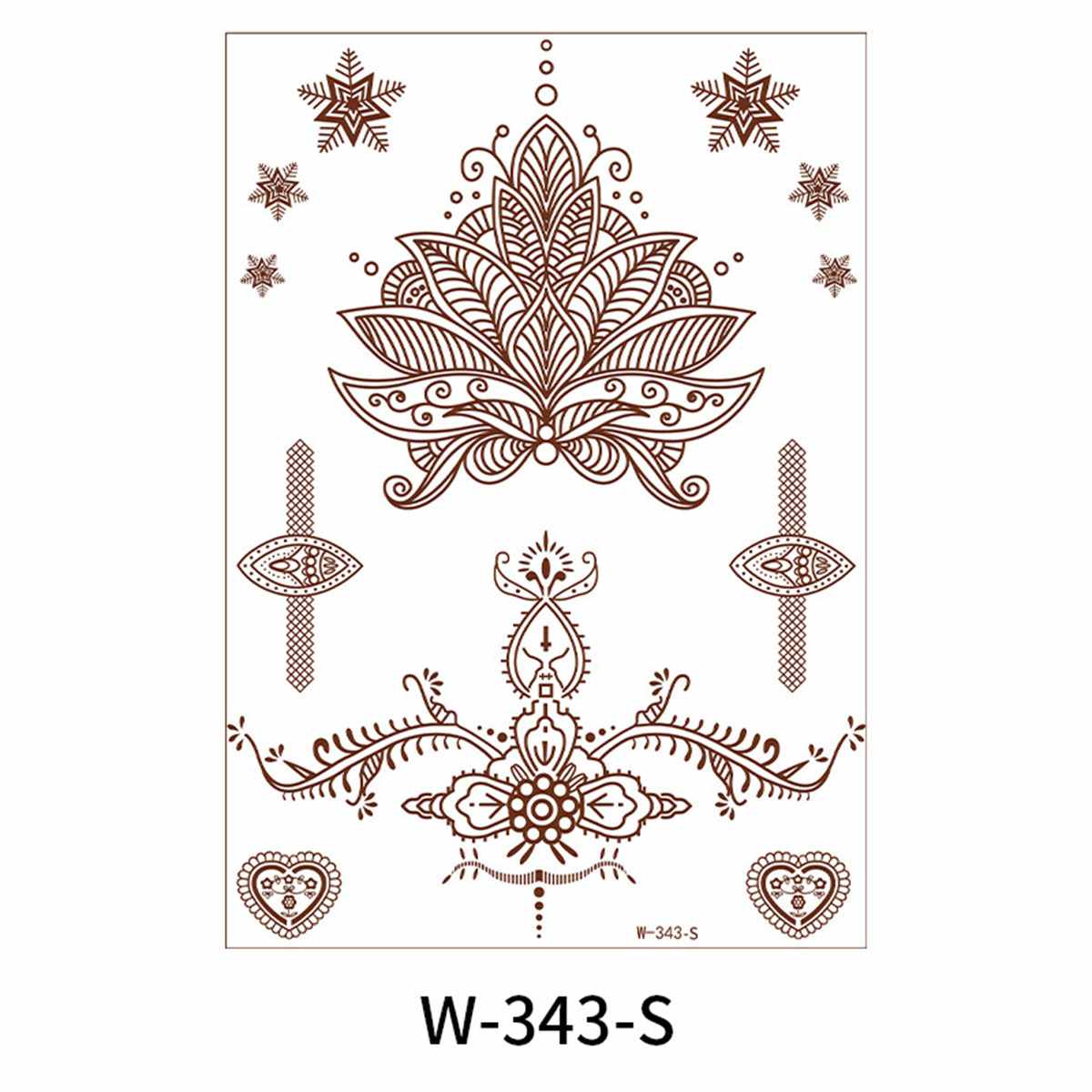 Red Floral Snowflake Temporary Tattoos-Set of 5