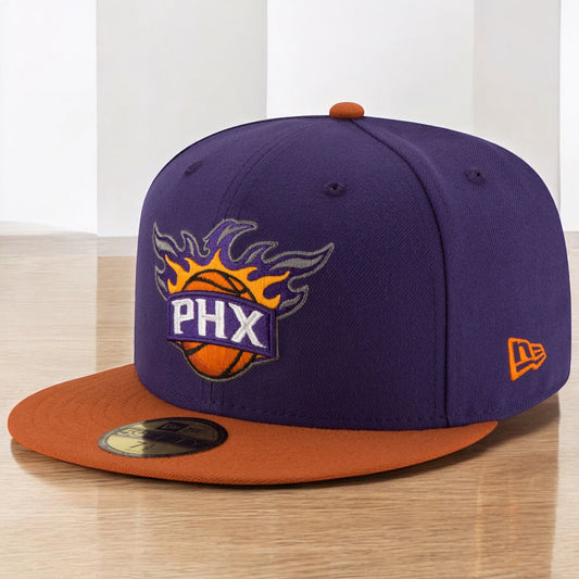 New Era Men's NBA Phoenix Suns 5950 2 Tone Fitted Purple/Orange