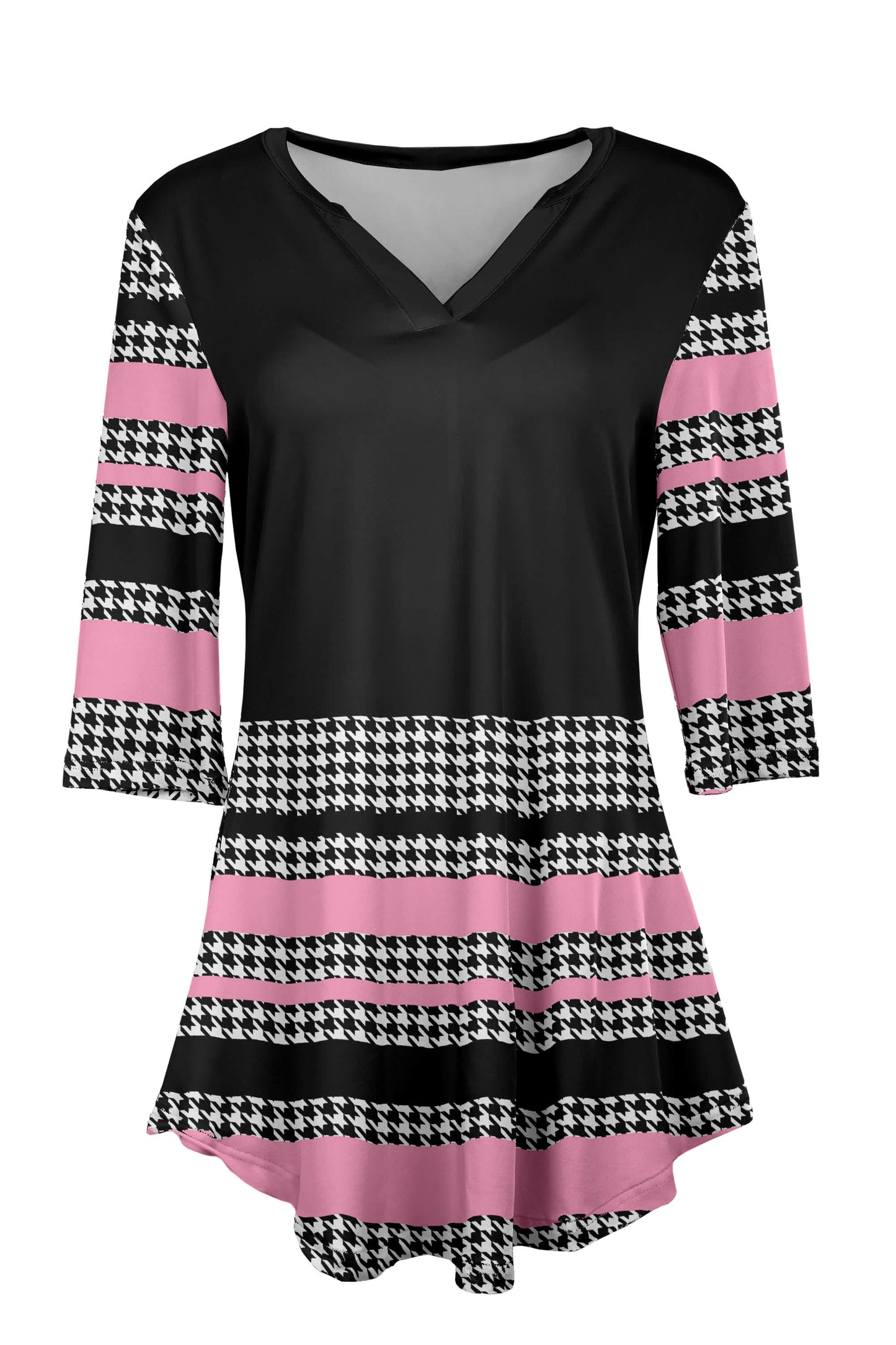 Black Pink Geometric Stripe-