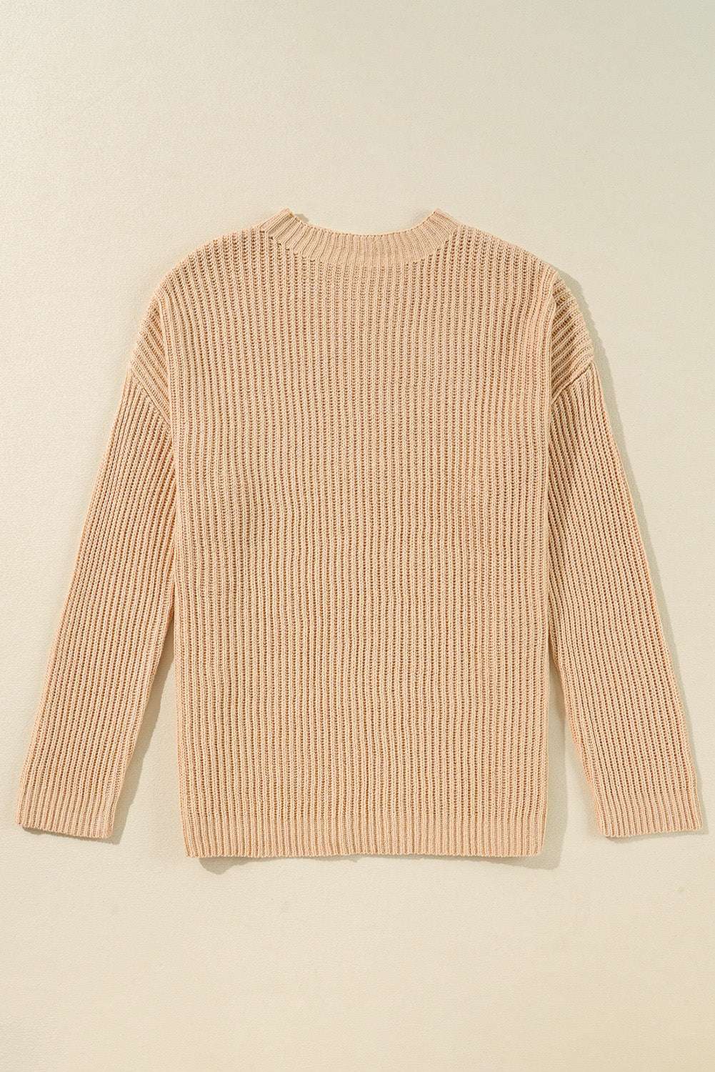 Avery Side Slits Loose Sweater - Apricot / M - 8/10