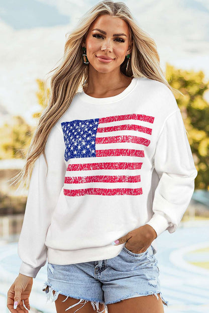 Gianna Drop Shoulder Loose Sweatshirt - White / L - 12/14