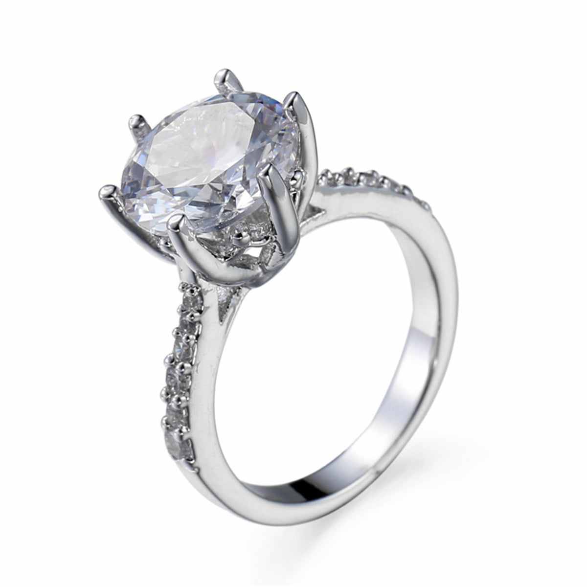 Crystal & Cubic Zirconia Pavé Round-Cut Ring-2