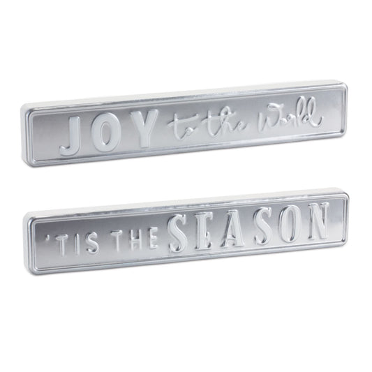 Melrose International Metal Holiday Sentiment Sign (Set of 2)