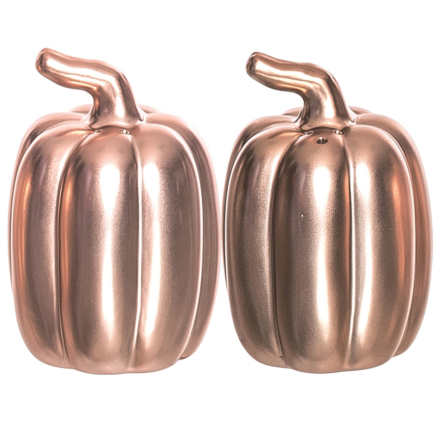 Dolomite Gold Harvest Metallic Pumpkins Salt and Pepper Shakers Set of 2 for Fall Decor