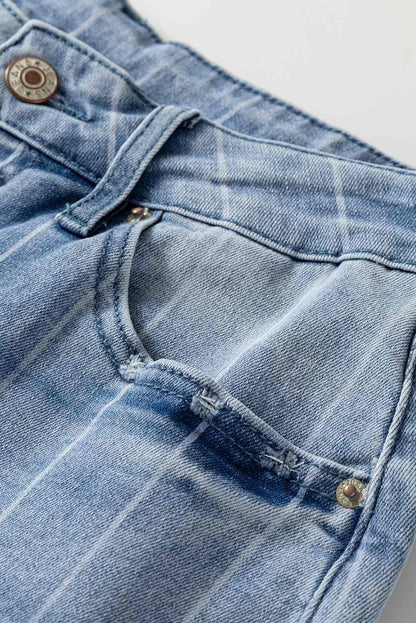Threaded Pear Sofia Pinstripe Wide Leg Jeans