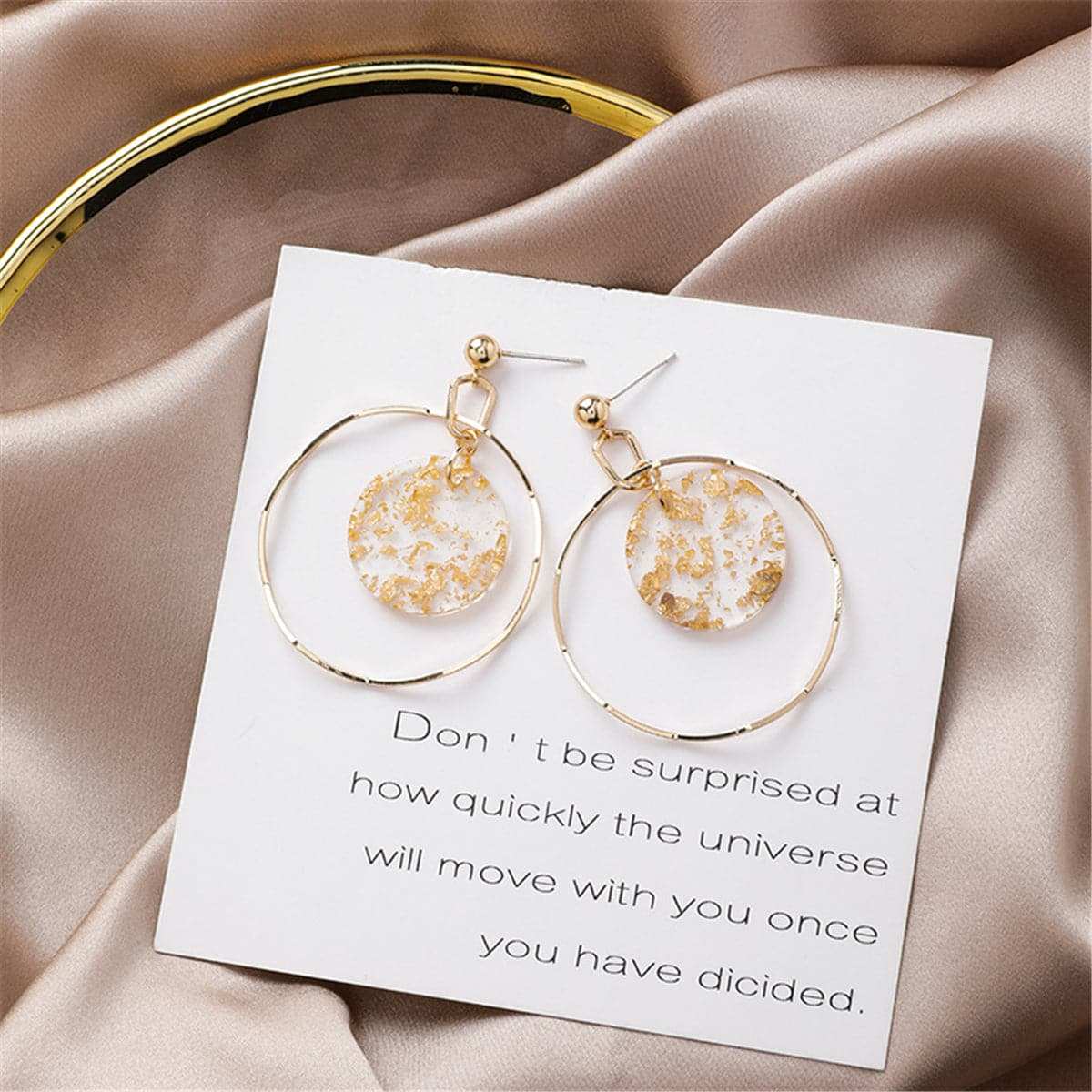 Rose Goldtone Geometric Drop Earrings
