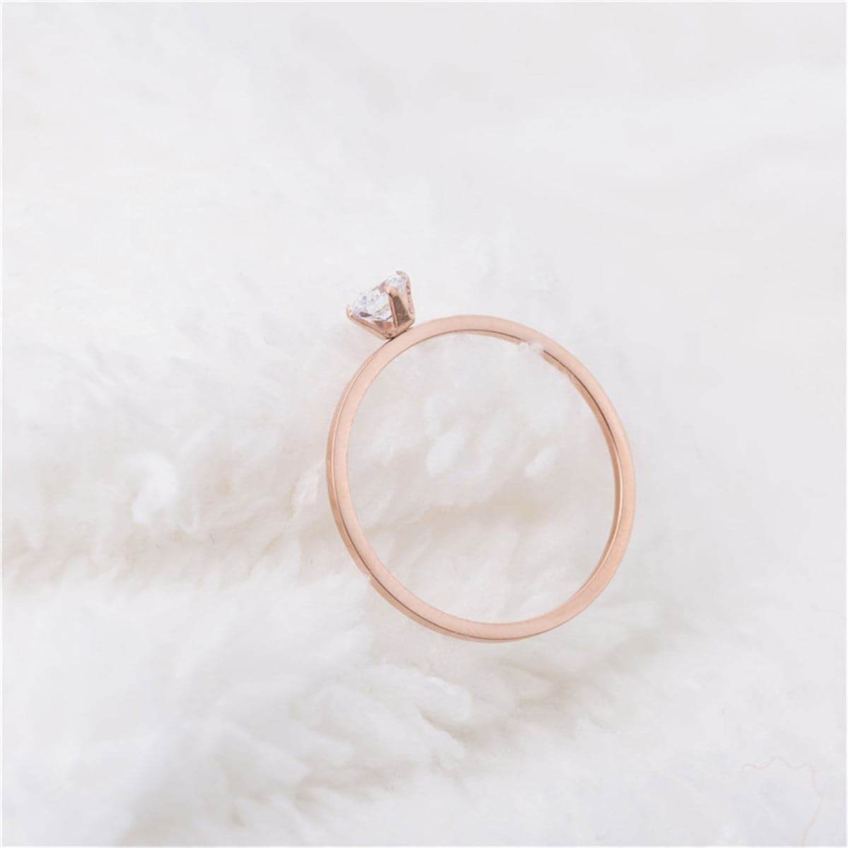 Cubic Zirconia & Rose Goldtone Cocktail Ring-9