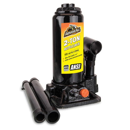 Armor All 2 Ton Hydraulic Bottle Jack Mechanical Lift with Collapsible Handle Heavy Duty, for Cars