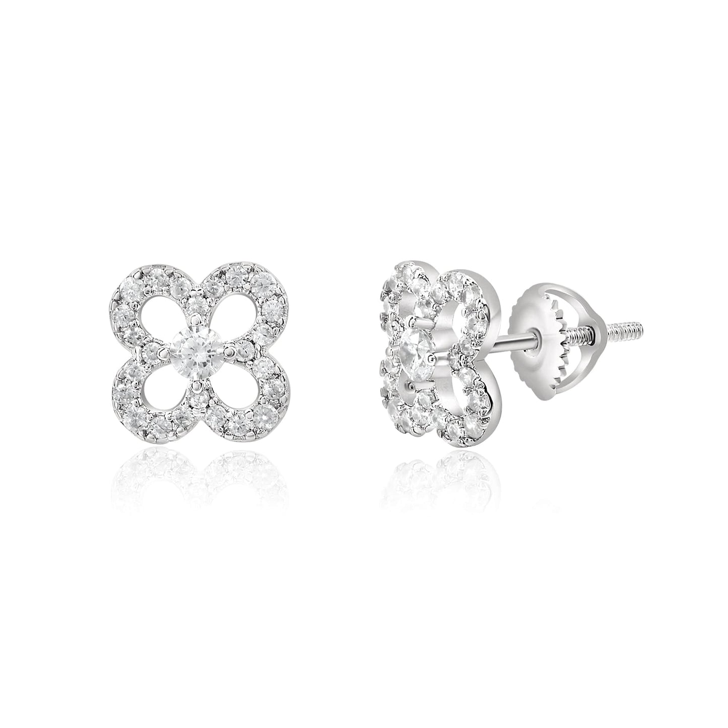 Solid 925 Sterling Silver Crystal Earrings