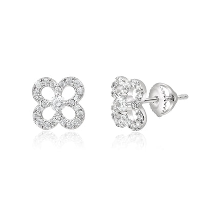 Solid 925 Sterling Silver Crystal Earrings