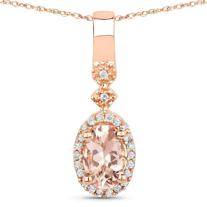 10k Rose Gold Morganite Pendant Necklace