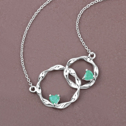 Genuine Emerald Infinity Pendant Necklace