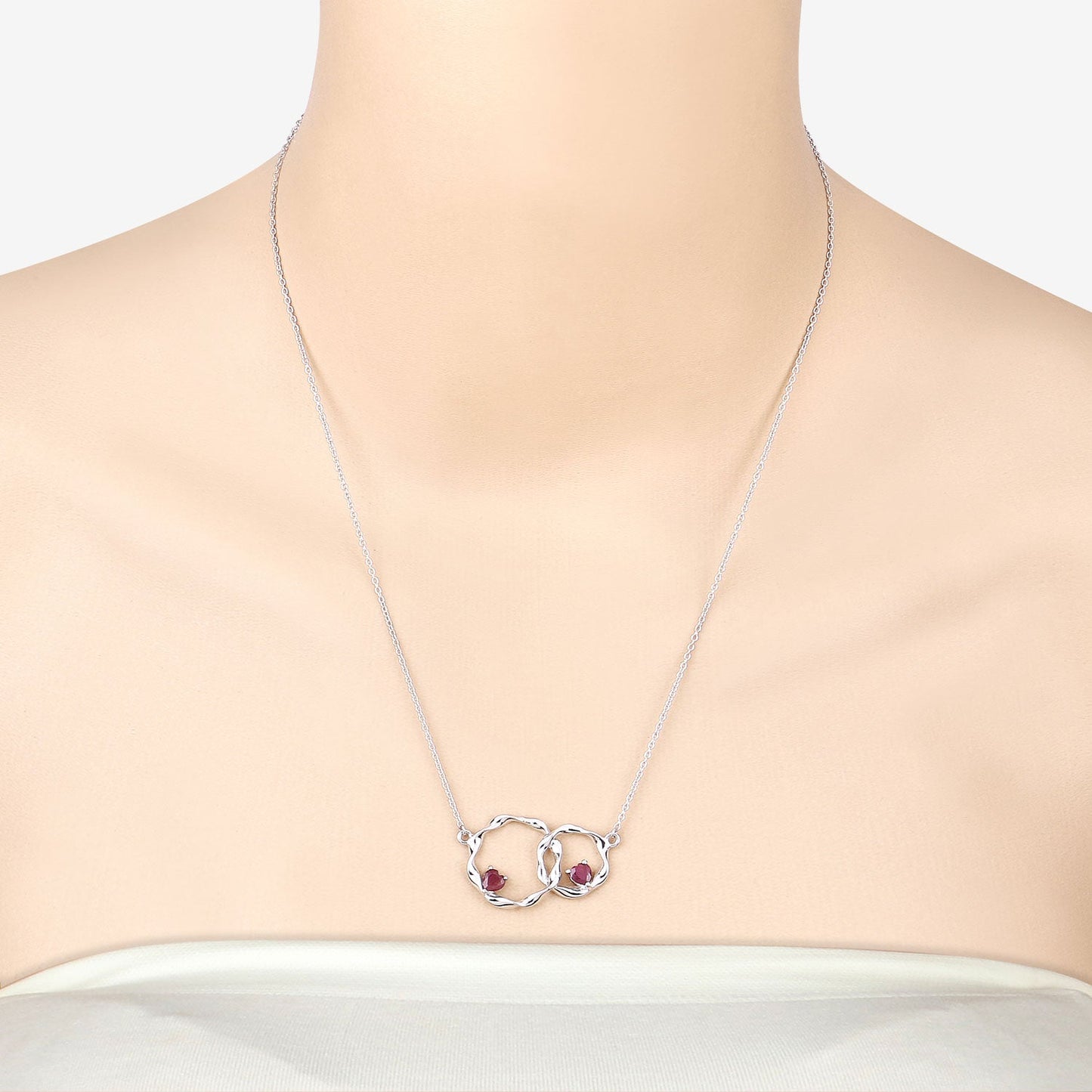 Genuine Ruby Infinity Pendant Necklace
