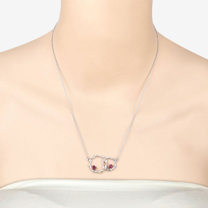 Genuine Ruby Infinity Pendant Necklace