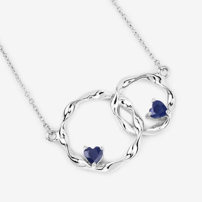 Genuine Blue Sapphire Infinity Pendant