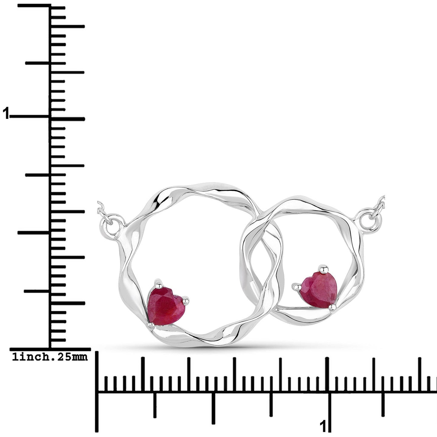 Genuine Ruby Infinity Pendant Necklace