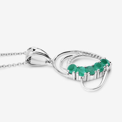 Genuine Heart Shape Emerald Necklace