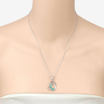 Genuine Heart Shape Emerald Necklace