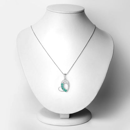 Genuine Heart Shape Emerald Necklace