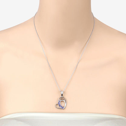 Genuine Tanzanite Heart Pendant Necklace