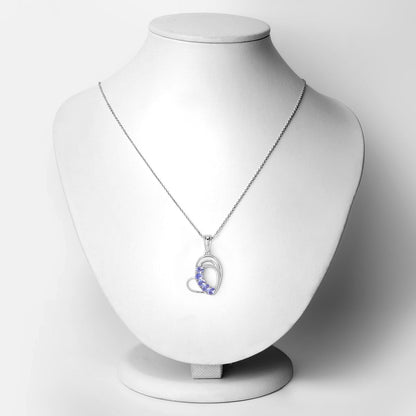 Genuine Tanzanite Heart Pendant Necklace