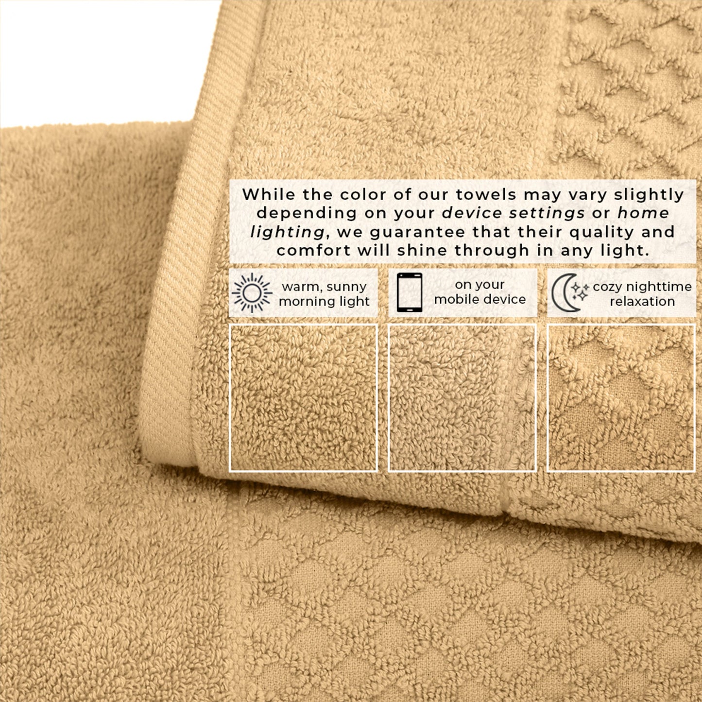 Cotton Diamond Waffle Weave Bath Towel Set - Grayson Collection