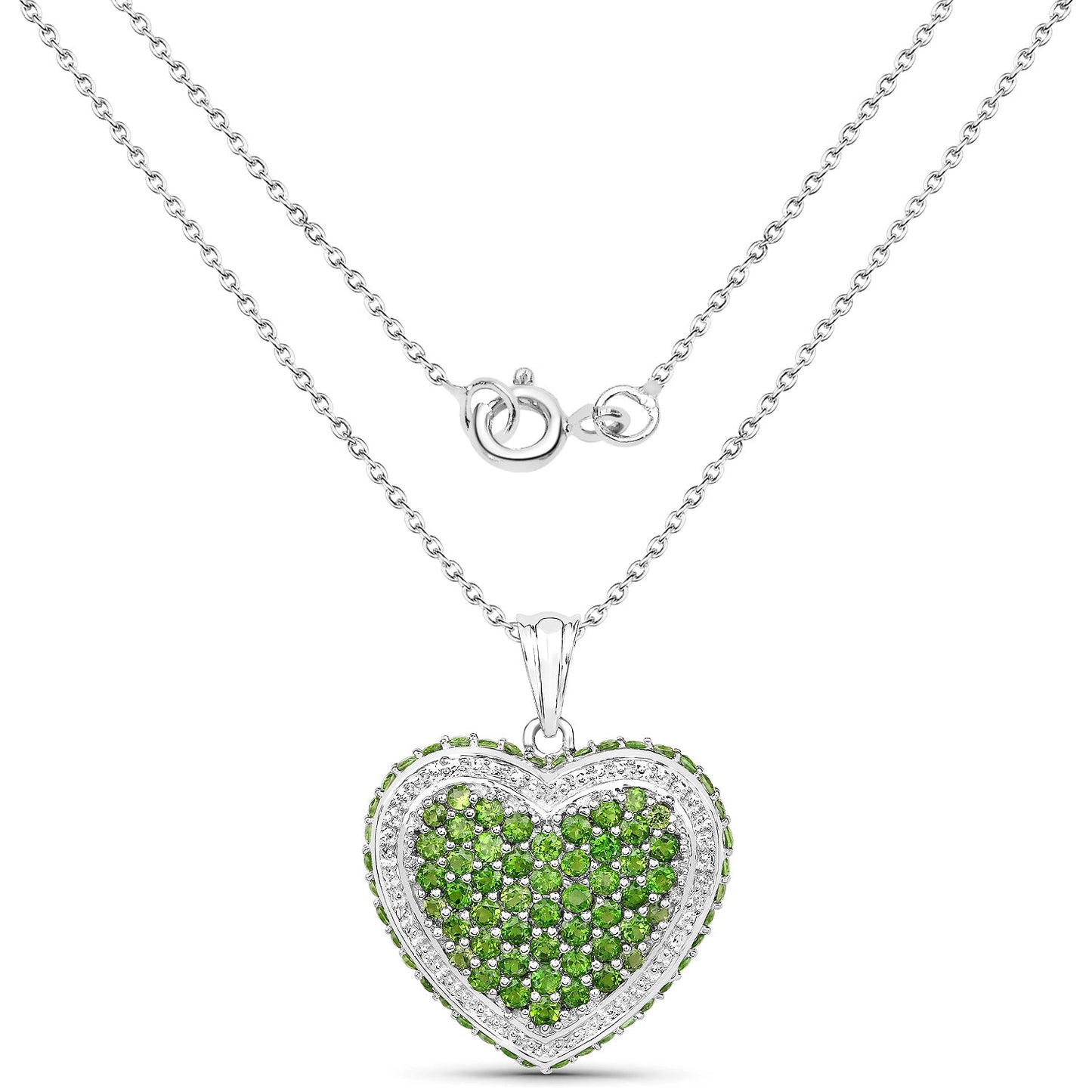 Genuine Chrome Diopside Heart Necklace