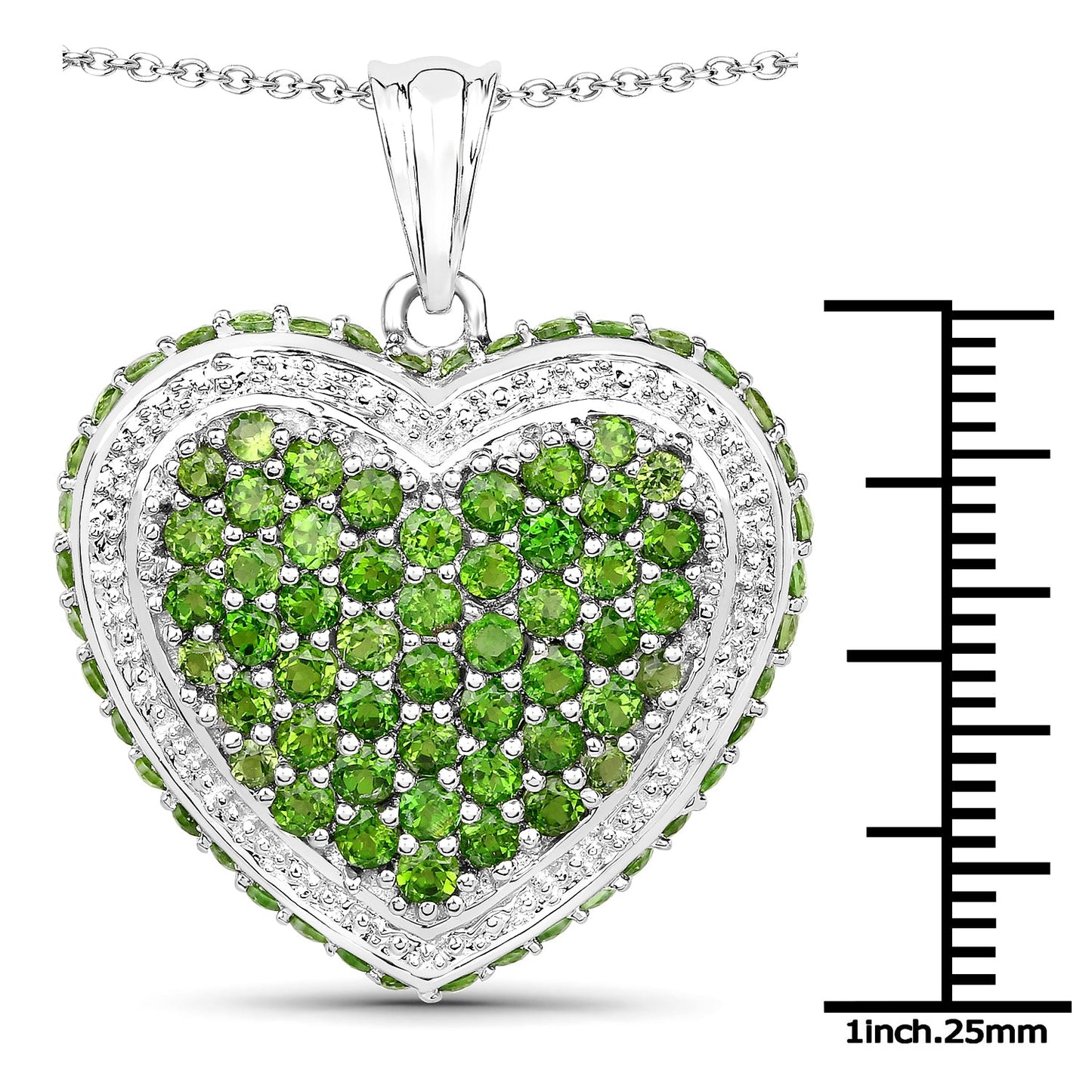 Genuine Chrome Diopside Heart Necklace