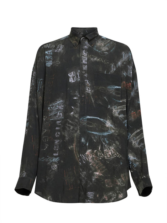 Shirt Cocoon Washed Crayon Black
