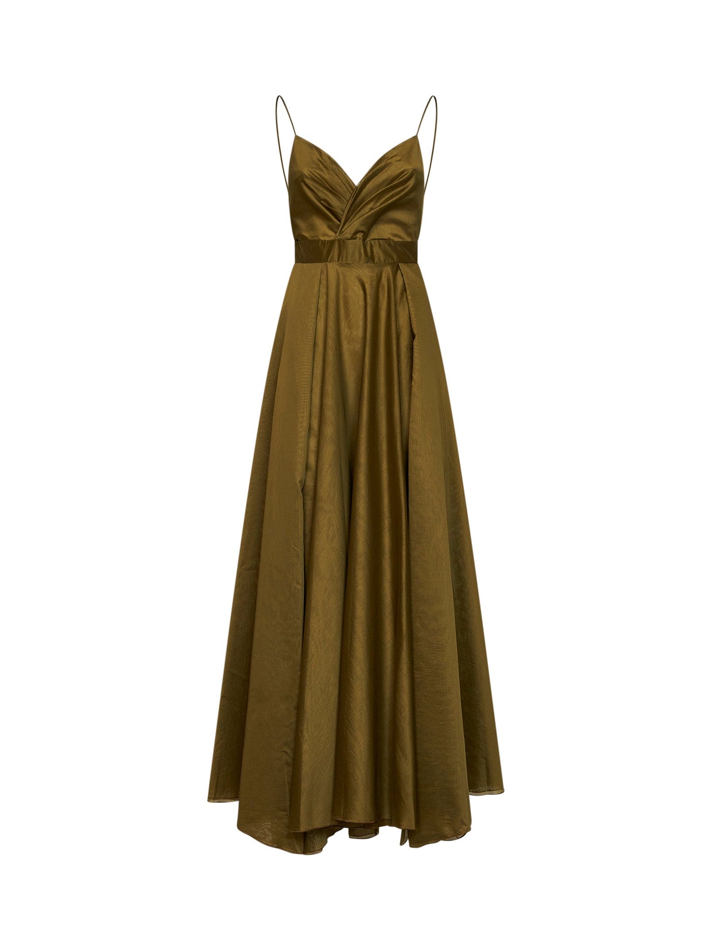Long Lyocell Blend Dress in Green