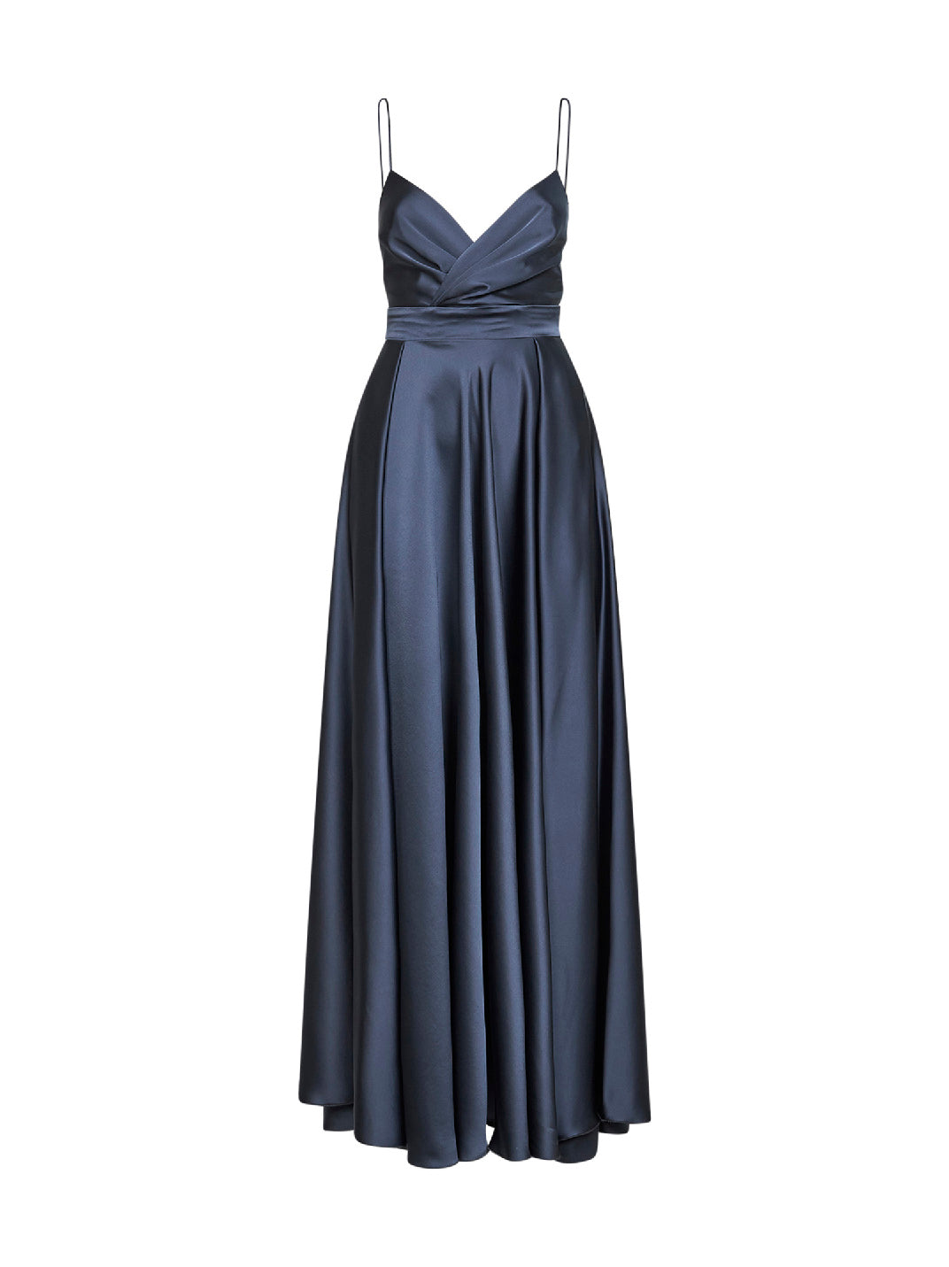 Long Dress Lead Grey Satin