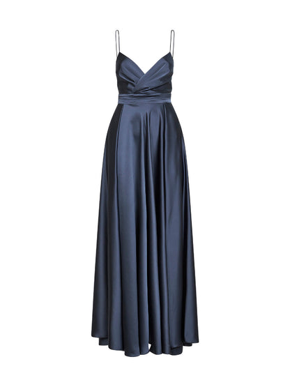 Long Dress Lead Grey Satin